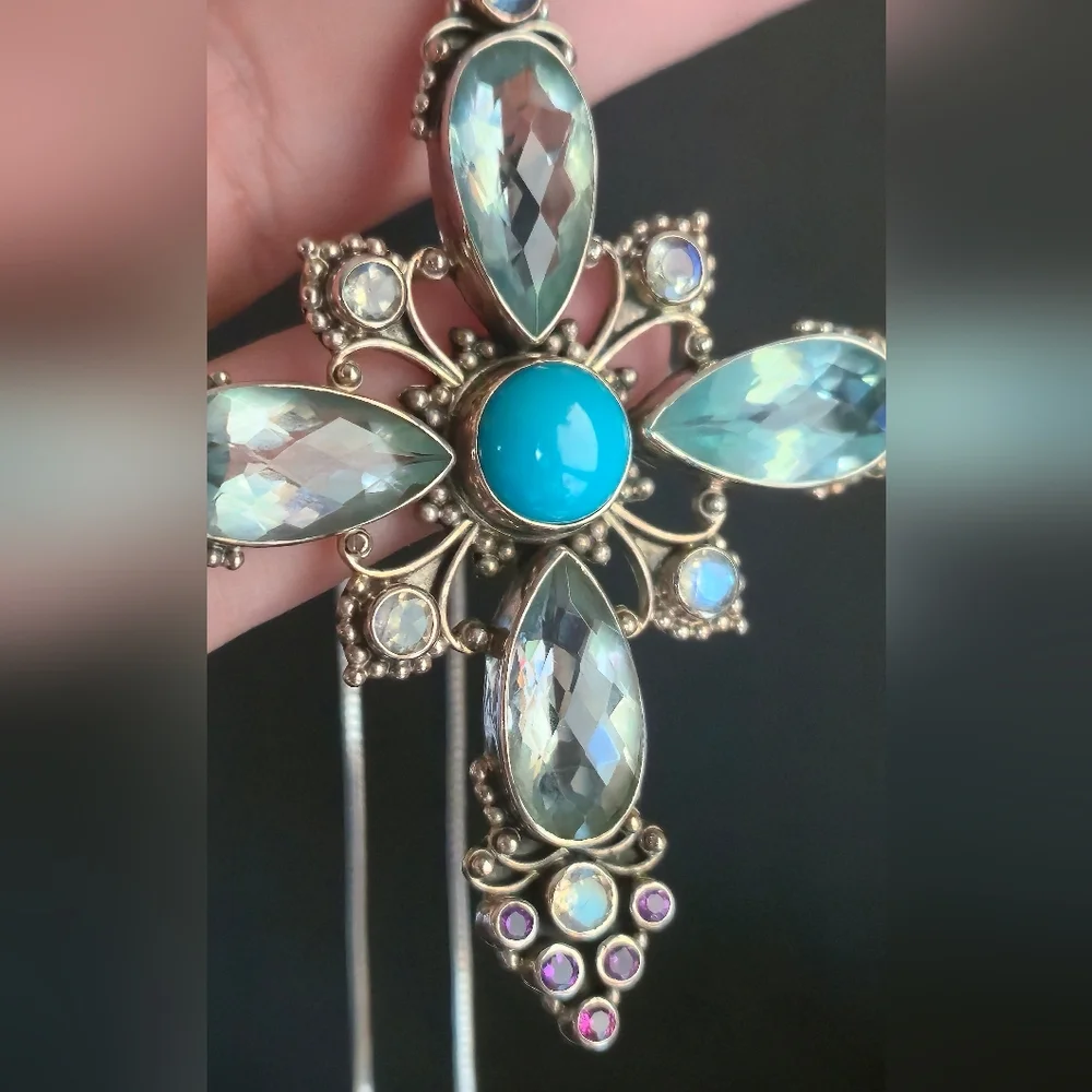 Nicky Butler RAJ COLLECTION LIMITED EDITION 925 Sterling Silver Cross Pendant NB